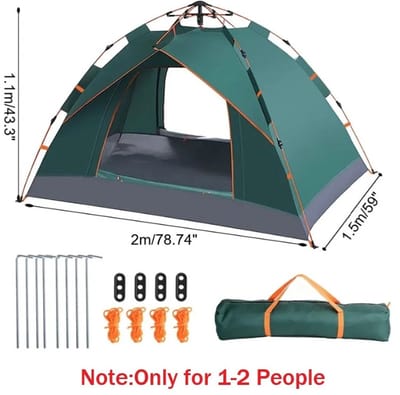 Woongenotonline- Tunnelcampingtent voor 2-4 personen-UV-bescherming - waterdicht - zonnescherm voor buiten