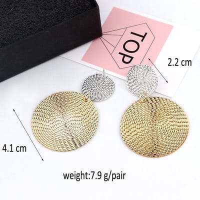Retro Statement Metalen Lange Hangende Oorbellen voor Vrouwen Europese Irreguliere Geometrie Hanger Oorbellen Feest Punk Twist Sieraden Cadeau beige