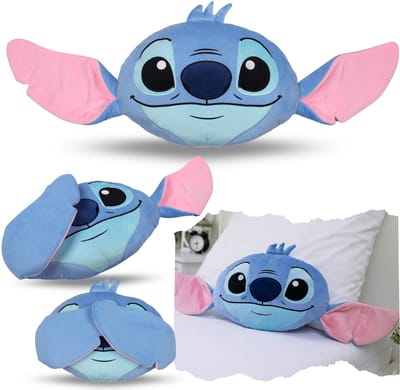 DISNEY Stitch Sierkussen, decoratief 3D, blauw GEVORMD KUSSEN 31x41 cm OEKO-TEX