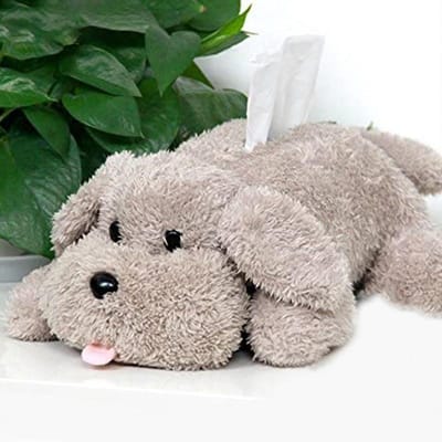 Porte-mouchoirs en peluche pour chien, porte-mouchoirs en dessin animé, porte-serviettes, boîte de rangement en papier gray