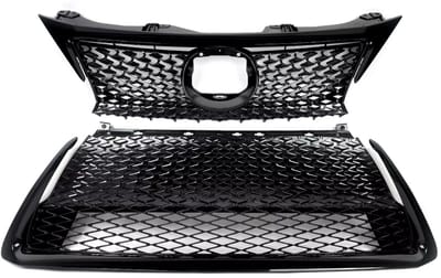 Voorbumper Grille - Voor Lexus CT200H (2014-2017) - Bovenste + Onderste Grillmontage - Glanzend Zwart