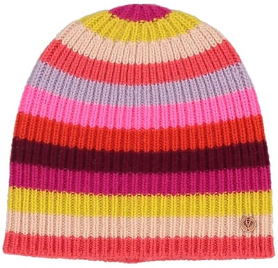 FRAAS muts Signature Multi Stripe Knit Slouch Beanie Coral veelkleurig