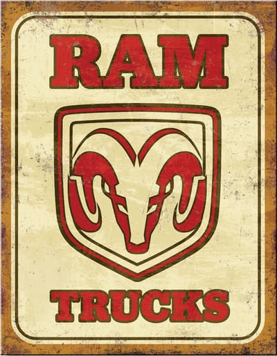 RAM Trucks Metalen wandbord 31,5 x 40,5 cm. Een wandbord voor de liefhebber van de Dodge RAM.