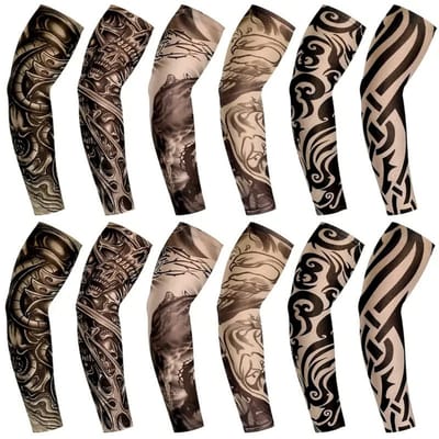 Nivard Tattoo Sleeve - Voor Volwassenen - Mouw - Tatoeage - Arm Warmer - Zonbescherming - UV Beschermend - 6 Paar