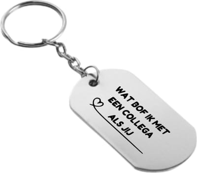 Akyol - Wat bof ik met een collega als jij Sleutelhanger - collega afscheid - Partner - Werk - Leuk kado voor je collega om te geven - 2,5 x 2,5 CM