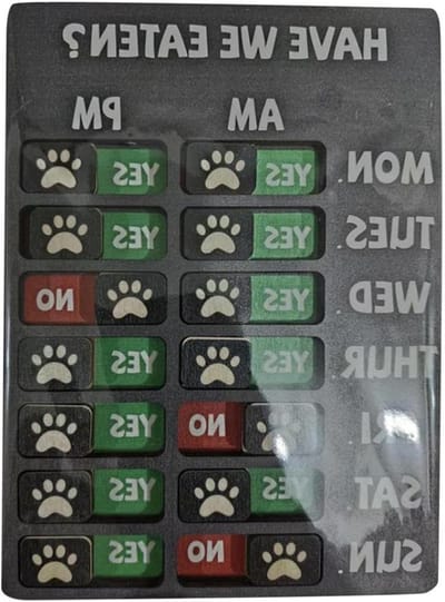 Esszi Voedingsherinneringsbord voor honden en katten, huisdierbord met schattig patroondesign en duidelijke diagramweergave, voor keuken