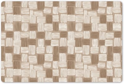 Placemats 45x30 cm - Placemat kunststof - 1 stuk - Blok - Patroon - Bruin - Borden onderleggers - Decoratie voor op tafel - Keuken tafeldecoratie accessoires - Vinyl onderlegger - Tafelversiering