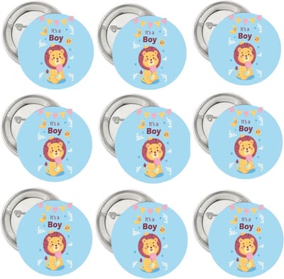 9 Buttons It's a Boy Baby Lion - leeuw - genderreveal - babyshower - boy - button - lion - boy - zwanger - geboorte