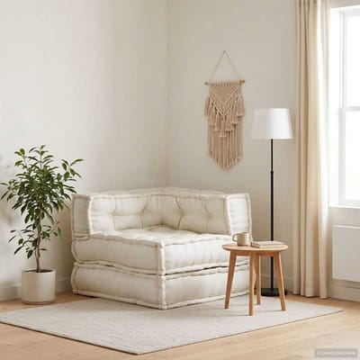 vidaXL - Modulaire - bankstel - 70x70x54 - stof - crème