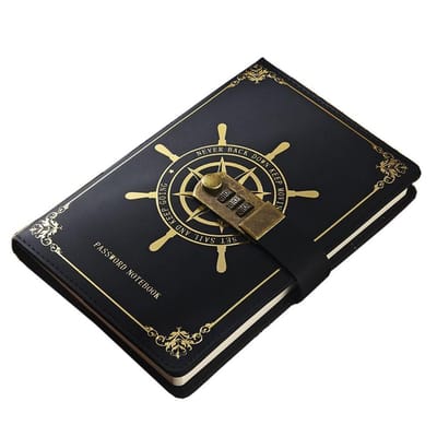 A5 Retro Wachtwoord Slot Notitieboek Met Slot Reis Reis Dagboek Notitieboek Kladblok Secretly Dagboek Hand Grootboek Kantoorartikelen