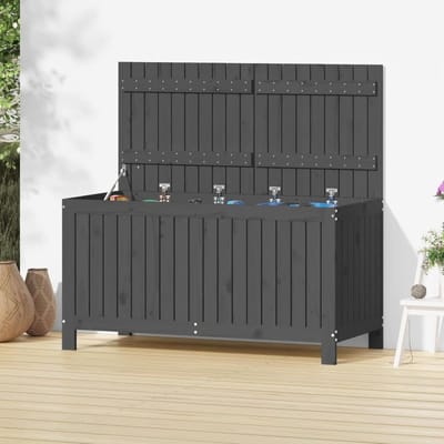 Tuin Opbergbox - Houten Kist Tuin - Tuingereedschap Opbergen - Massief Grenenhout - 121 x 55 x 64 cm - Grijs
