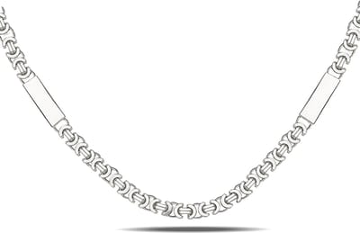 Juwelier Zwartevalk zilveren platte koningsschakel ketting met platen - ET 40-3T/50cm--