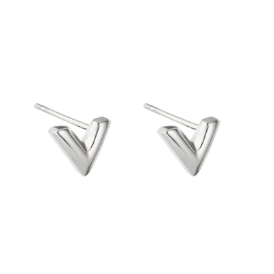 Oorbellen Knopjes V | RVS (verkleurt niet) Zilverkleurig | Cadeau voor haar |