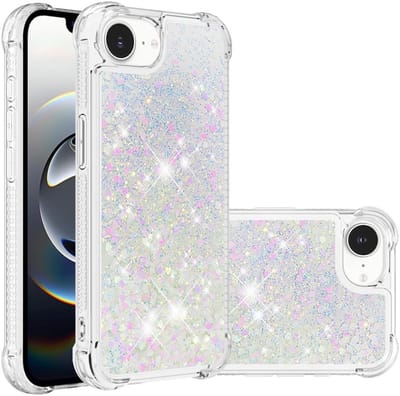 Coverup Hoesje - Geschikt voor iPhone 16e / 17e Hoesje - Coverup Liquid Glitter Back Cover - Wit