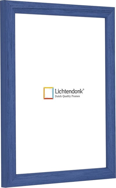 Fotolijst - Fotokader - Azuurblauw - Halfrond met zichtbare houtnerf - Fotomaat 30,5x91,5 - Ontspiegeld ACRYLITE - Art.nr. 105500613059153