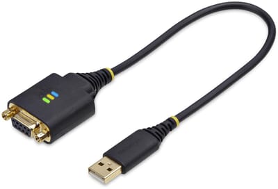 StarTech.com 30cm USB naar Null Modem Adapter/Converter Kabel, COM Retention, FTDI, USB-A naar DB9 RS232, Verwisselbare DB9 Schroeven/Moeren, ESD Bescherming, Windows/macOS/Linux