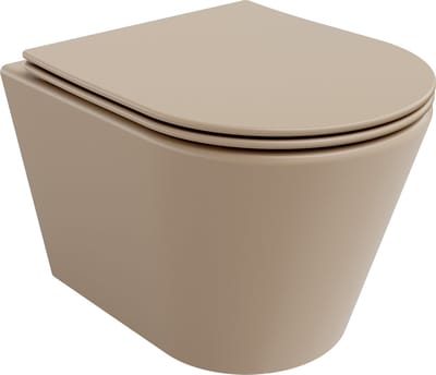 Mexen Rico wc-pot Rimless met soft-close slanke zitting, duroplast, cappuccino mat - 30724064