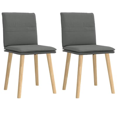 vidaXL - Eetkamerstoelen - 2 - st - stof - donkergrijs