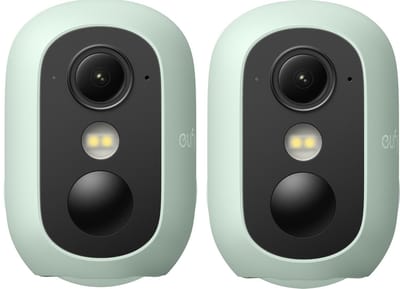 eufy Security eufyCam C35 - 2 stuks , Groen, Draadloze Beveiligingscamera, Voor Buiten en Binnen, Magnetische Bevestiging, Kleurennachtzicht, Lokale Opslag, Geen Maandelijkse Kosten, IP67, Gezichtsherkenning