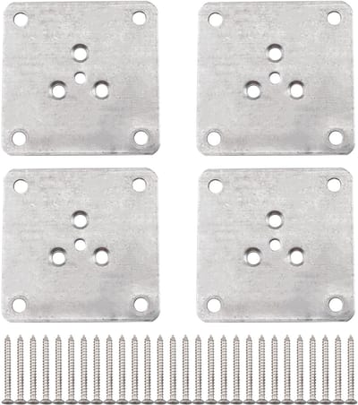 Allecto - Montageplaten - Heavy Duty - Duurzaam en stevig - Zilver - Bevestigingsplaten voor meubels - Perfect voor banken en stoelen - 4 stuks