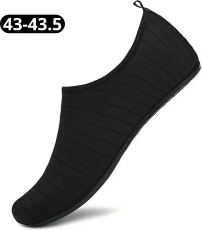 Livano Waterschoenen Voor Kinderen & Volwassenen - Aqua Shoes - Aquaschoenen - Afzwemschoenen - Zwemles Schoenen - Zwart Gestreept - Maat 43-43.5