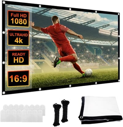 16:9 HD Projectiescherm 100 Inch Vouwbaar en Uittrekbaar voor Thuisbioscoop, Kantoor en Buitenpresentaties, Draagbaar en Geschikt voor Binnen- en Buitengebruik