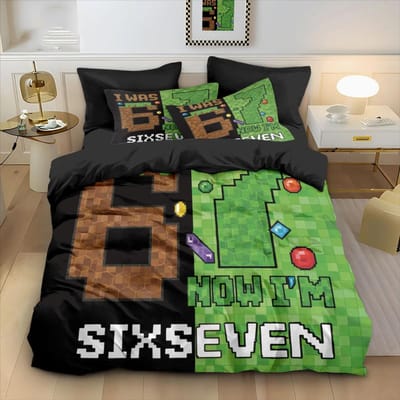 Grappige 67 Graffiti Stijl 67 Element Game Controller Beddengoed Set Dekbedovertrek Set Meerdere Maten Beddengoed Decoratie Zacht Machinewasbaar 180x210cm-3pcs