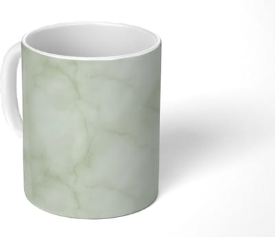 Mok - Koffiemok - Groen - Marmer print - Aders - Mokken - 350 ML - Beker - Koffiemokken - Theemok