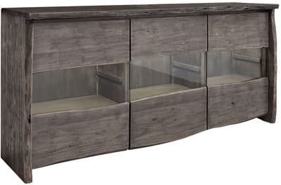 MASSIVMOEBEL24.DE acacia dressoir grijs massief hout 191x45x96 cm (BxTxH) gelakt gemonteerd PURE ACACIA volledig massief #908