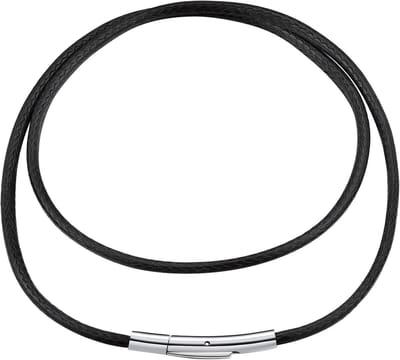 Leren Herenketting, 2 mm/3 mm Breed, Leren Keten met RVS Sluiting, Verstelbare Lengte 41 cm-76 cm, Stijlvolle Accessoire voor Mannen