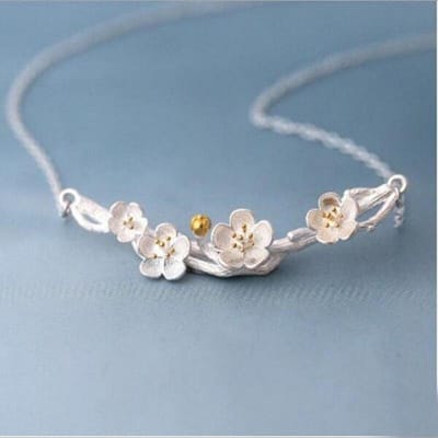 Colliers tendance en argent sterling 925, bijoux exquis, pendentifs en forme de bourgeon de fleur, personnalité populaire, pour femmes, XL036 gray