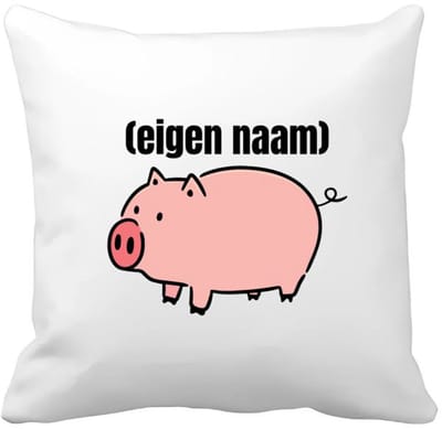Akyol - varken met eigen naam Kussen hoes - Varken - boeren/varken liefhebbers - iemand die houdt van varkens - verjaardag - cadeau - kado - geschenk - 40 bij 40 cm