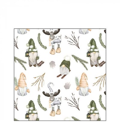 Ambiente Servetten 25cm Forest gnomes