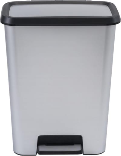 Pedaalemmer met deksel en voetpedaal - 50 liter kunststof afvalemmer voor modern interieur