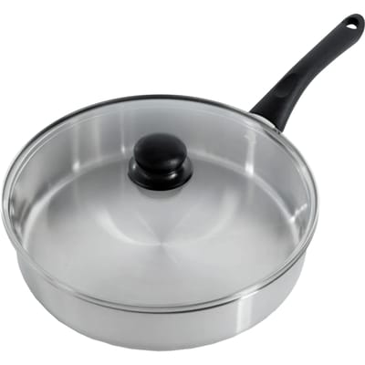 BK Bold Hapjespan 28cm met deksel - 3.8L - Zonder PFAS-vrije antikleeflaag - Hapjespan inductie - Hapjespan RVS - Ovenbestendig tot 160° - Koelgreep - Met glazen deksel - Zilver
