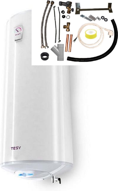 Bi-Light warmwater boiler 120 liter met verticale installatie set, Elektrische Tesy boiler
