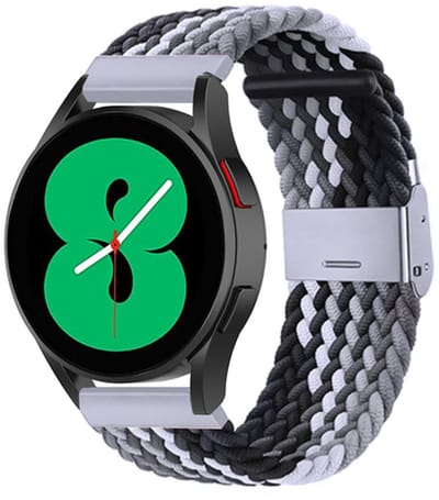 By Qubix - geschikt voor Huawei Watch GT 6 / GT 7 - 41mm - Braided nylon bandje - Grijs / zwart