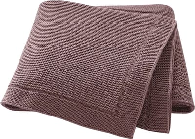 Gebreid babydekentje van katoen (Mauve taupe)