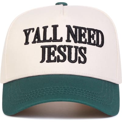 Unisex Y'All Need Jesus Letter Borduur Baseballpetten Lente Herfst Buiten Verstelbaar Casual Petten Zonbescherming Pet Sportpet black