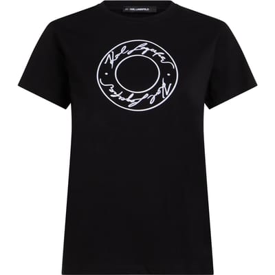 Karl Lagerfeld Big Luna Print T-shirt Black Taglia: XS | Maglie Sportivi Outlet | Donna | Nero