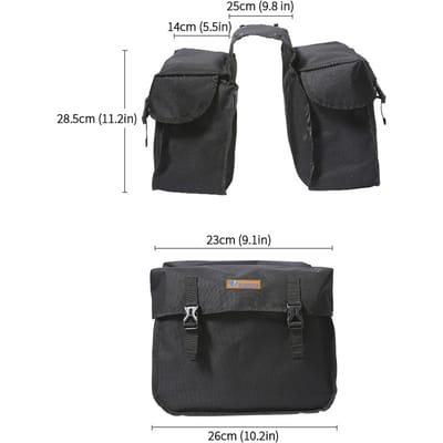 Sacoche de Selle de Vélo Imperméable et Grande Capacité Sac de Bagages de Cycle d'Extérieur Sac de Rangement pour Vélo Sac d'Accessoires pour Vélo noir