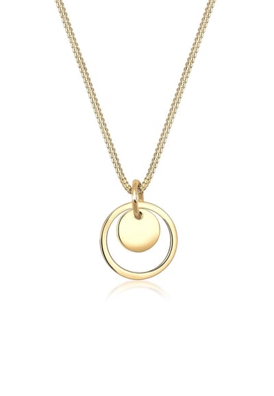 Elli Ketting Circle Geo Trend 925 verguld zilver