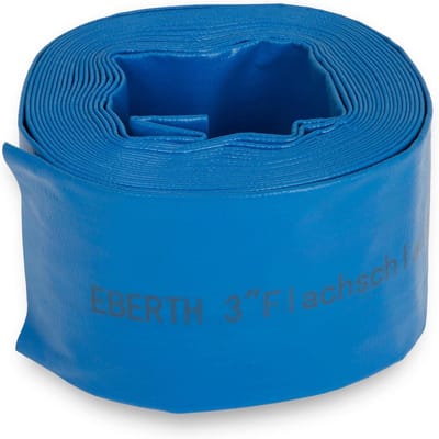 Flexibele platte tuinslang 10 m - 76 mm diameter, duurzaam pvc voor water en irrigatie