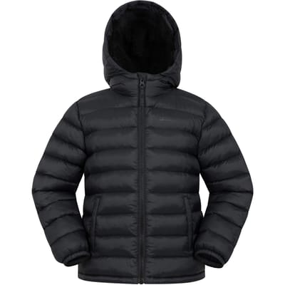 Mountain Warehouse Gewatteerde jas met imitatiebont voor kinderen/kinders (Zwart)