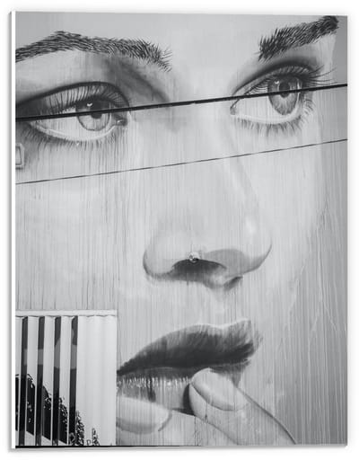 Forex - Gezicht van Vrouw Getekend - 30x40cm Foto op Forex