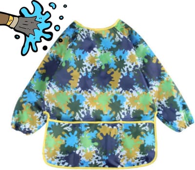 verfschort kinderen - kliederschort blauw - schort voor peuters - schilderschort - knutselschort - creatief kinderen