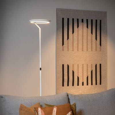 Lucide CELESTE - Vloerlamp - Ø 28 cm - LED Dimbaar - 1x21W 2700K - Wit