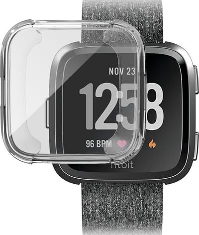 KELERINO. Full cover hoesje geschikt voor Fitbit Versa (Lite) - Siliconen - Transparant
