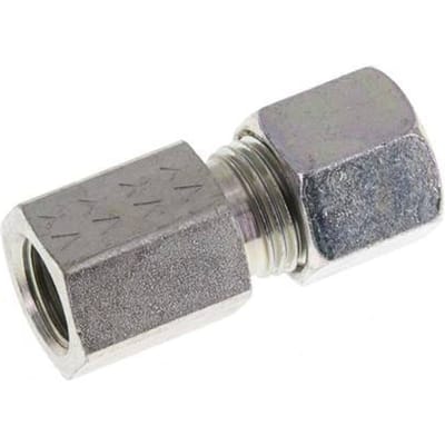 G 1/4'' x 8S Verzinkt Stalen Rechte Snijring Koppeling 630 Bar DIN 2353