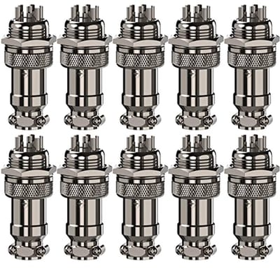 5-pins paneel metalen luchtvaartstekker adapter set - 10 stuks